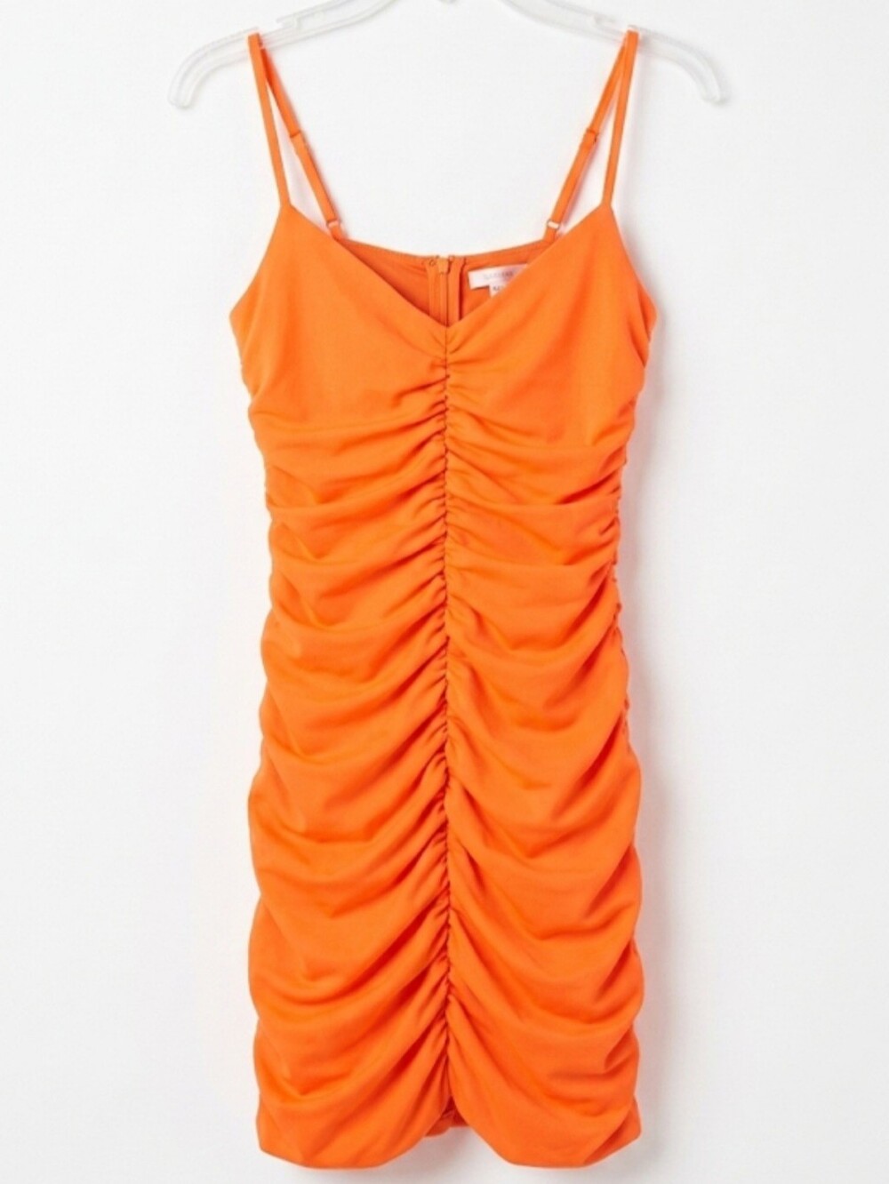 ​B. Darlin Girls / Juniors Orange Ruched Bodycon Dress Size 3/4
